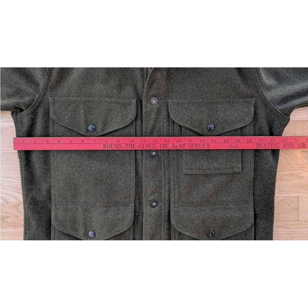 RARE Filson Greenwood Green Wool Cruiser Jacket Medium Moleskin Lined Coat USA - Picture 10 of 16